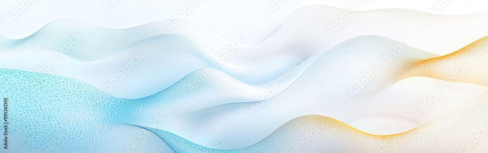Abstract composition with smooth waves in soft white and subtle hues of blue and orange, creating a serene visual effect Abstract composition with smooth waves in soft white and subtle hues of blue and orange, creating a serene visual effect