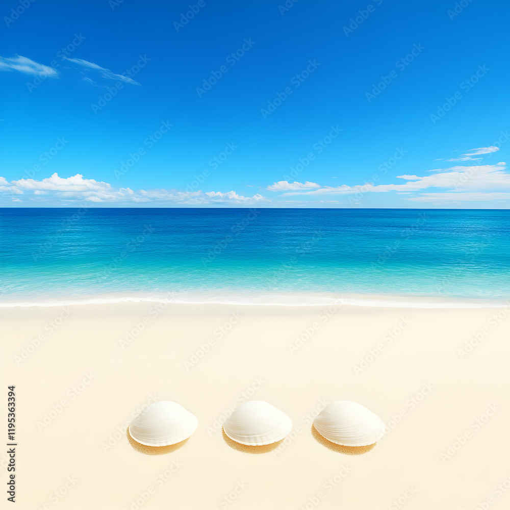 Beach Seashells Summer Ocean Illustration Beach Seashells Summer Ocean Illustration