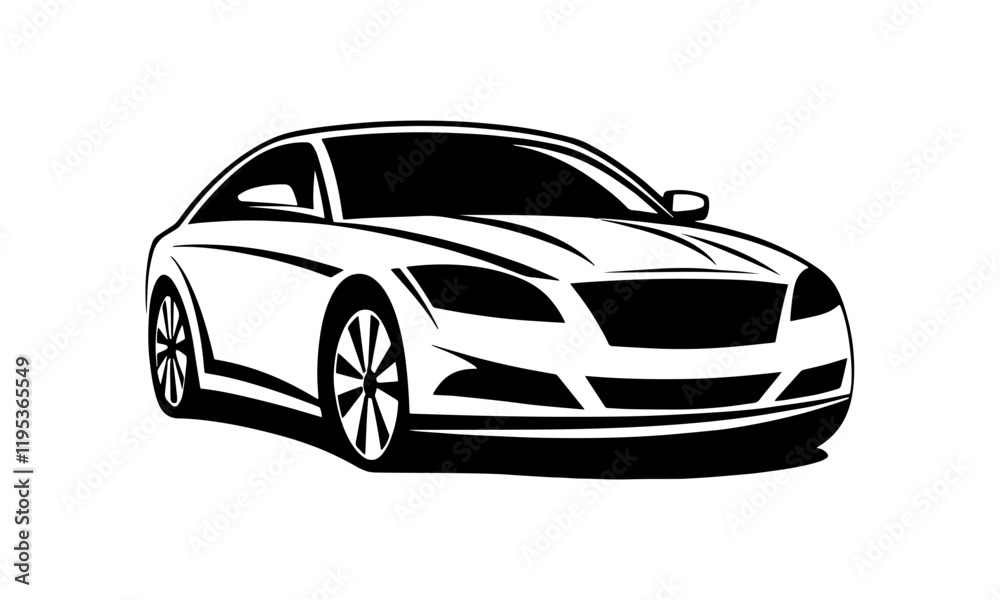 Naklejka premium vector silhouette of a modern electric car