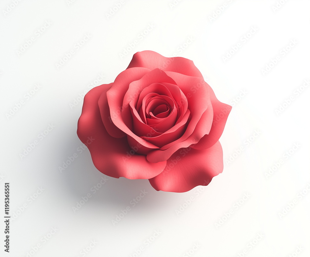Isolated Red Rose on White Background, Classic Red Hue, Perfect for Digital Design. Isolated Red Rose on White Background, Classic Red Hue, Perfect for Digital Design.