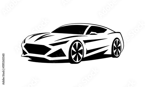 vector silhouette of a luxurious sports modern car