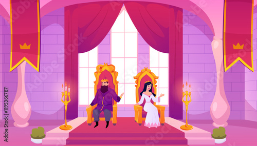Throne room. Royal Palace. The king and queen.