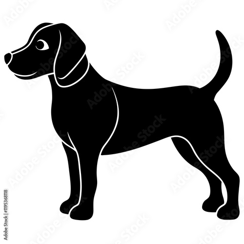  a playful beagle dog silhouette photo