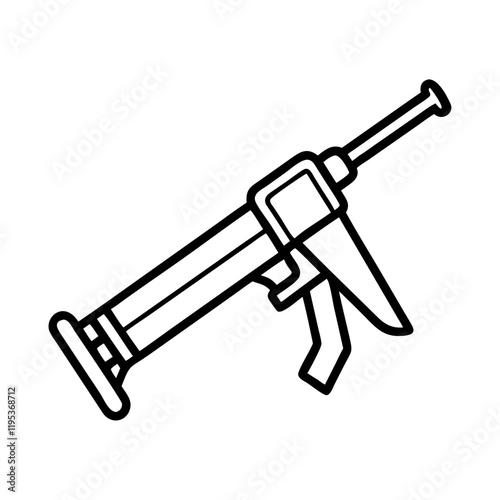 caulking gun icon, caulking gun line art - simple line art of caulking gun, perfect for caulking gun logos and icons and themed design 