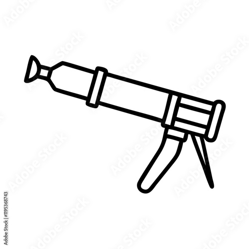 caulking gun icon, caulking gun line art - simple line art of caulking gun, perfect for caulking gun logos and icons and themed design 