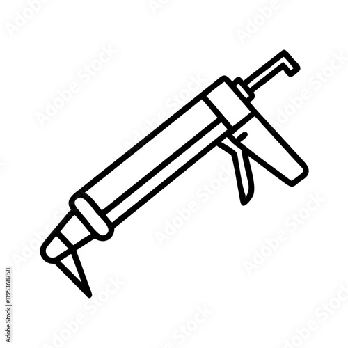 caulking gun icon, caulking gun line art - simple line art of caulking gun, perfect for caulking gun logos and icons and themed design 