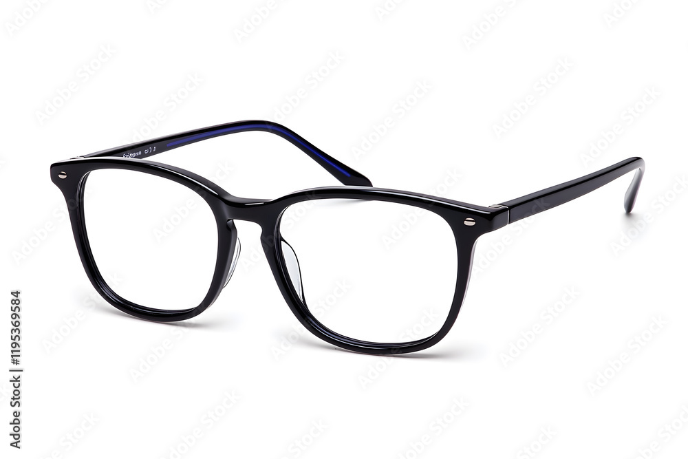 Classic, black-rimmed eyeglasses mock up isolated on white background Classic, black-rimmed eyeglasses mock up isolated on white background