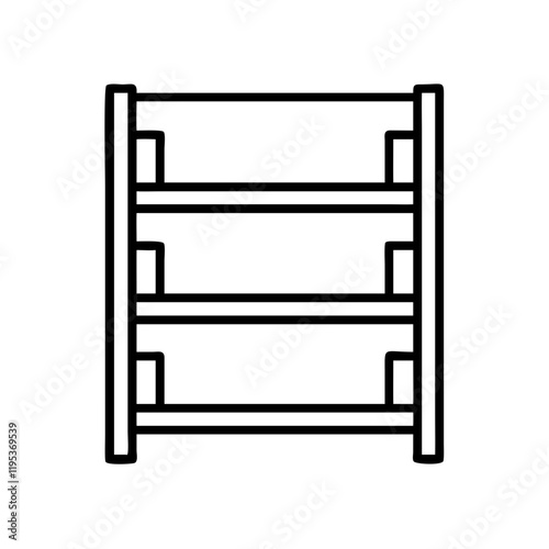 diy shelving unit icon, diy shelving unit line art - simple line art of diy shelving unit, perfect for diy shelving unit logos and icons and themed design 