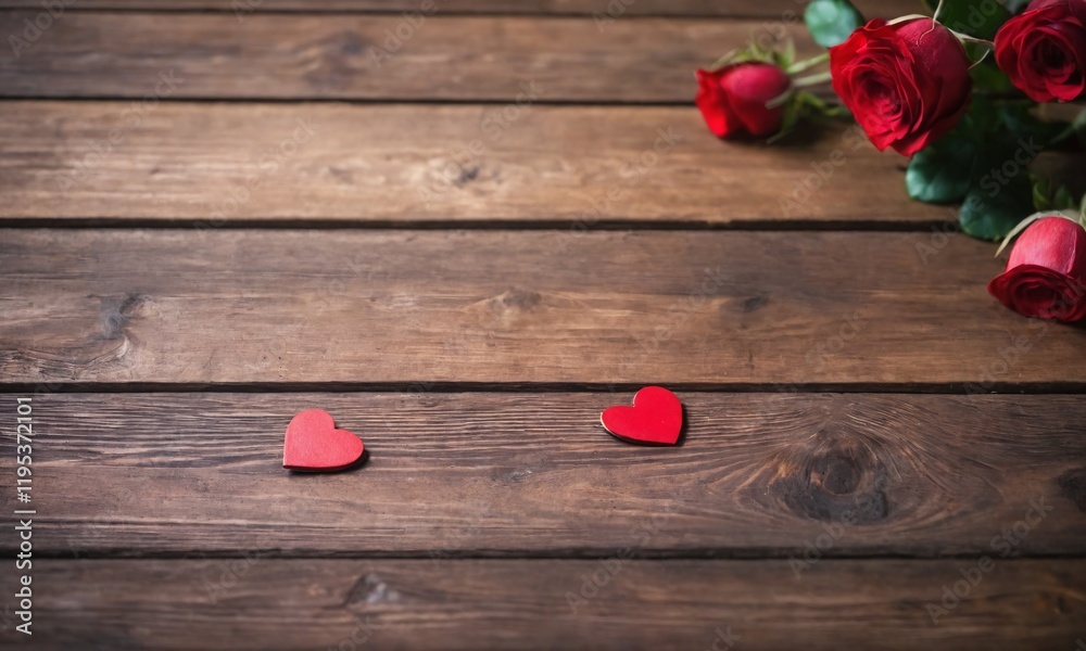 Red roses and paper hearts create a romantic atmosphere for a special occasion. Valentine’s Day, date, engagement, love, wedding, background Red roses and paper hearts create a romantic atmosphere for a special occasion. Valentine’s Day, date, engagement, love, wedding, background