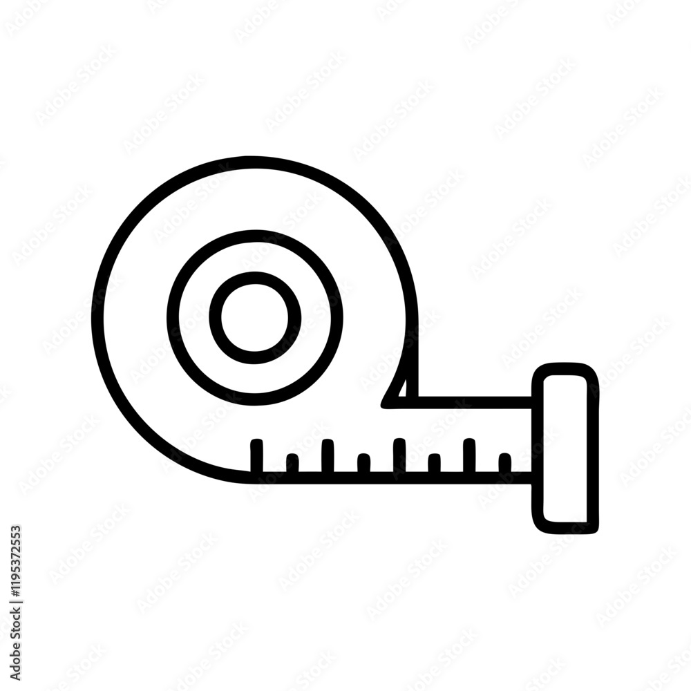 tape measure icon, tape measure line art - simple line art of tape measure, perfect for tape measure logos and icons and themed design tape measure icon, tape measure line art - simple line art of tape measure, perfect for tape measure logos and icons and themed design