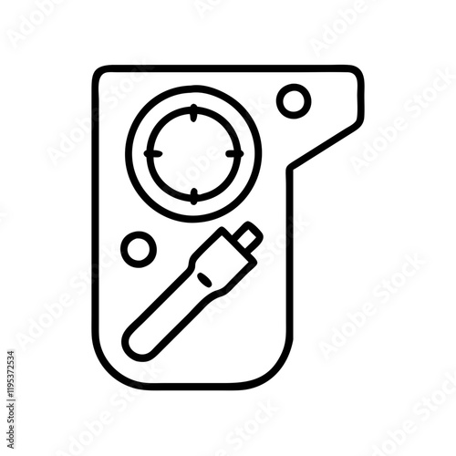 stud finder icon, stud finder line art - simple line art of stud finder, perfect for stud finder logos and icons and themed design 