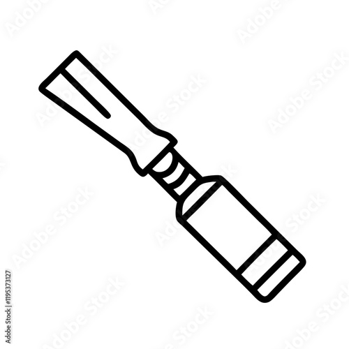 wood chisel icon, wood chisel line art - simple line art of wood chisel, perfect for wood chisel logos and icons and themed design 
