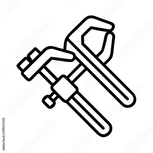 woodworking clamps icon, woodworking clamps line art - simple line art of woodworking clamps, perfect for woodworking clamps logos and icons and themed design 