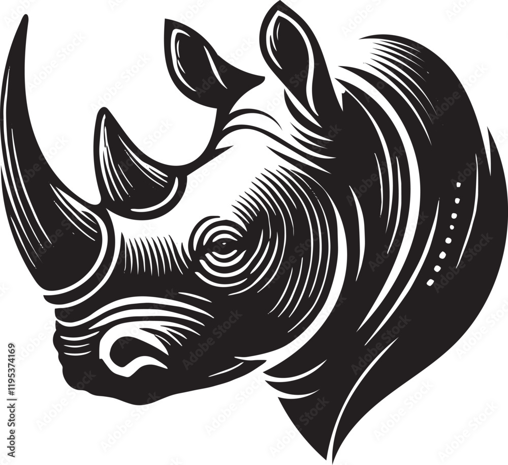 illustration of a rhino head illustration of a rhino head