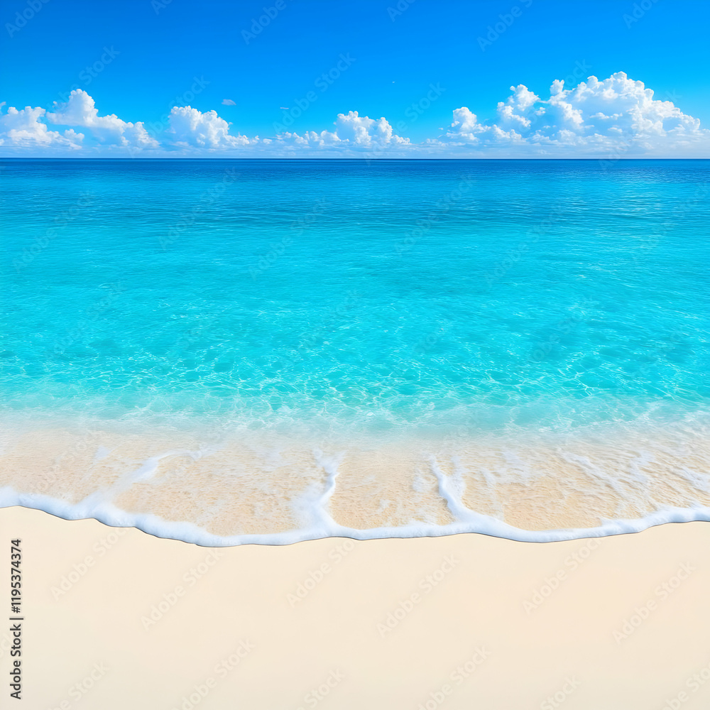 Obraz premium Ocean Beach Scene Background Illustration