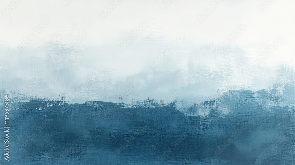 Fototapeta premium Minimalist art featuring a smooth transition from pastel gray to deep blue hues in a tranquil abstract composition