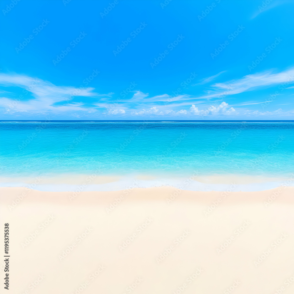 Fototapeta premium Beach Background Image: Azure Ocean, White Sand