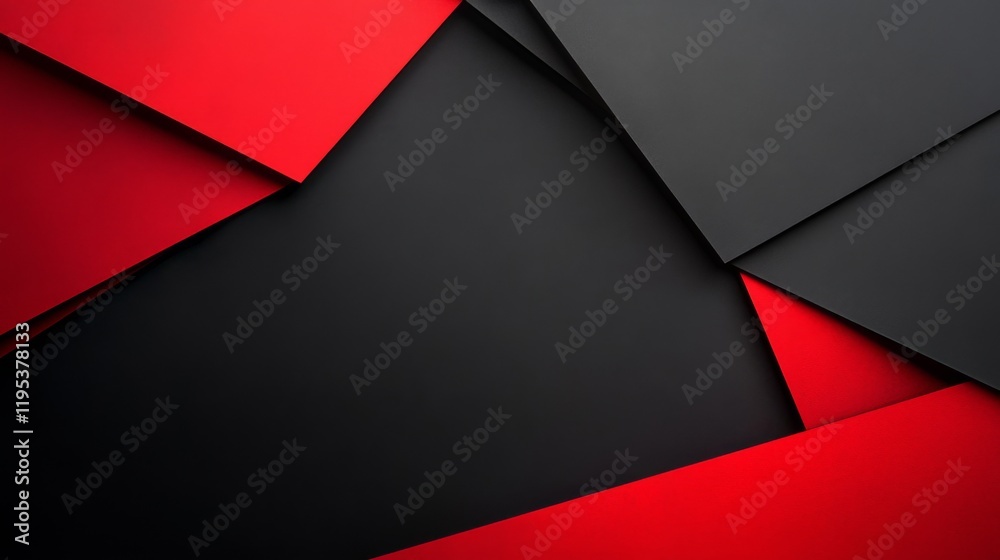 Abstract Geometric Shapes in Red and Black - Modern Design Background Abstract Geometric Shapes in Red and Black - Modern Design Background