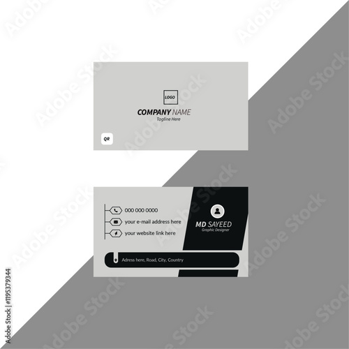 Modern Sleek Creative Gay And Black colour business card. You can Promote use it life time 
