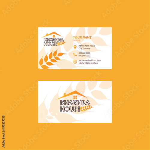 Business Card Design With Logo Orange Colour Visiting Card.