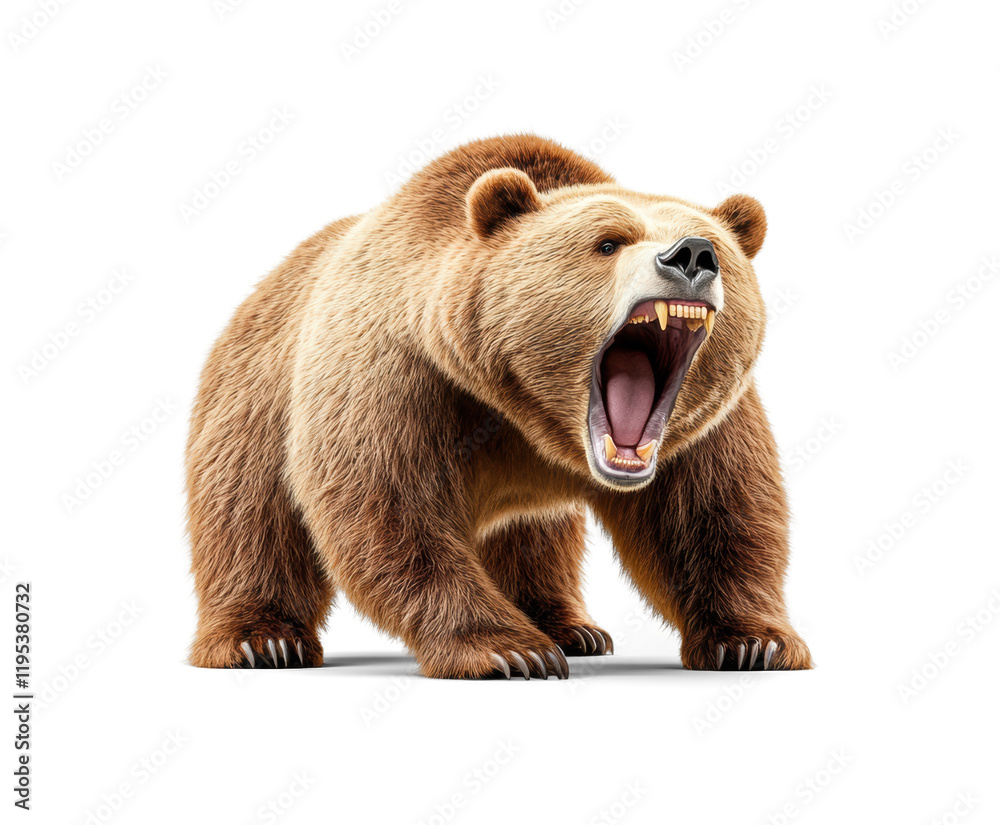 Obraz premium Roaring Bear on Transparent Background