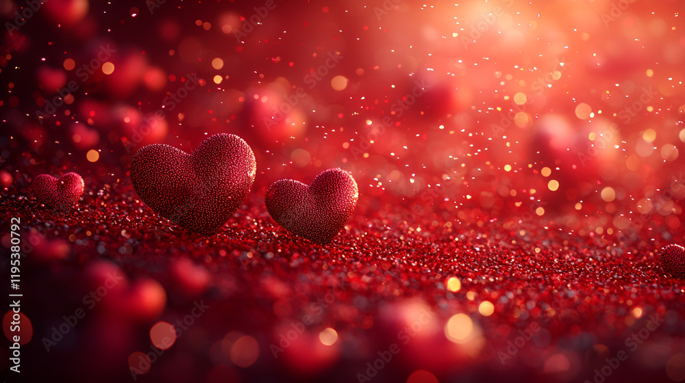 Obraz premium Abstract glowing hearts design