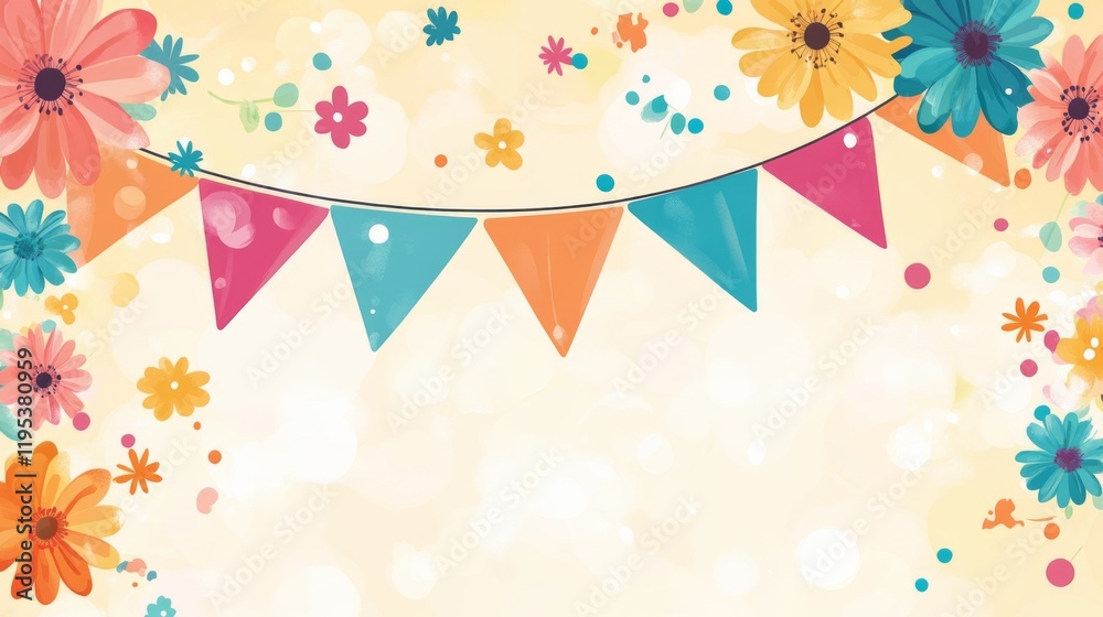 Charming Floral Party Banner Background Design Charming Floral Party Banner Background Design