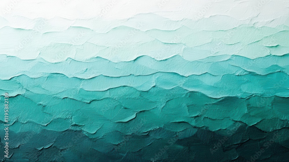 Obraz premium subtle grainy gradient transitioning from light aqua to deep ocean green, evoking a smooth noise texture perfect for backgrounds or aquatic-themed design elements