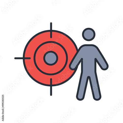 aim icon. vector.Editable stroke.linear style sign for use web design,logo.Symbol illustration.