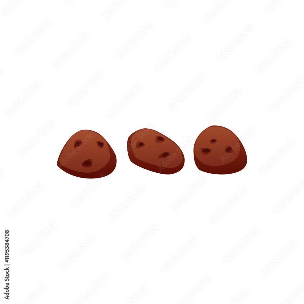 Cookies with Choco Chips flat vector icon, delicious sweet pastry, biscuits with chocolate drops American bakery snack Cookies with Choco Chips flat vector icon, delicious sweet pastry, biscuits with chocolate drops American bakery snack