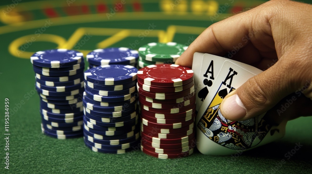 Poker Game with Winning Hand and Chips Poker Game with Winning Hand and Chips