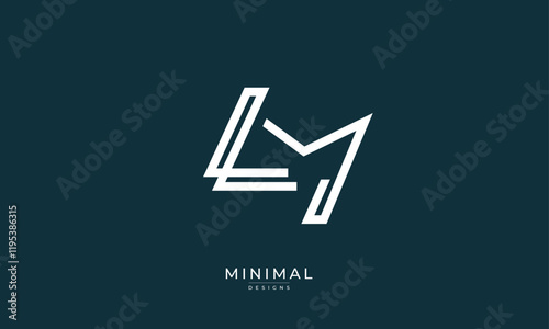 Alphabet letter icon logo LM