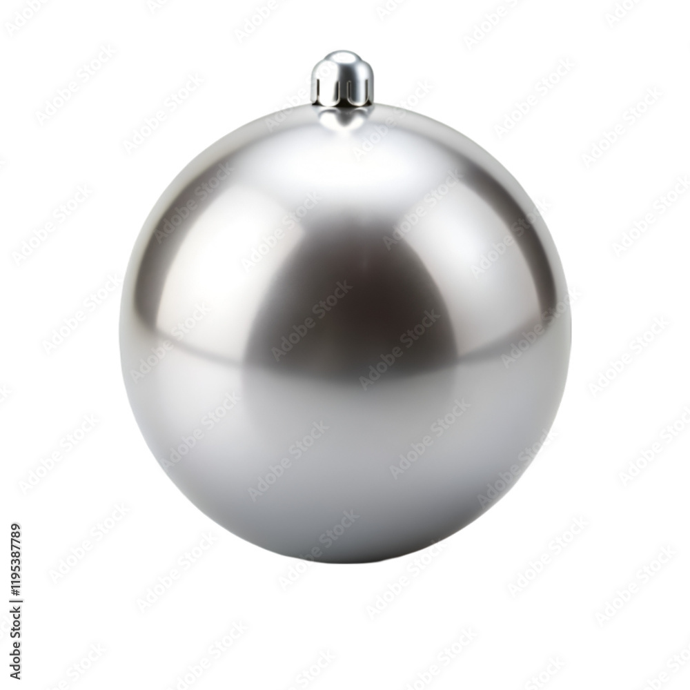 Sliver ball isolated on transparent background
