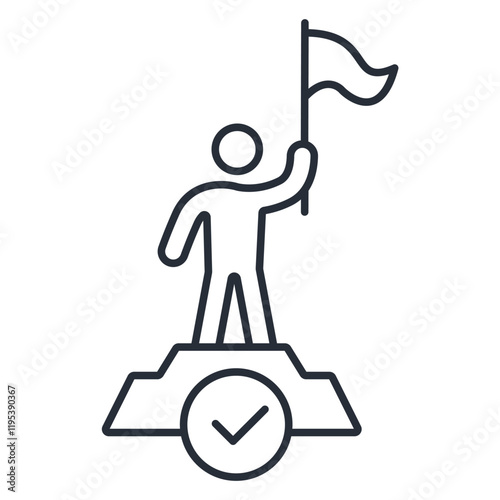 triumph icon. vector.Editable stroke.linear style sign for use web design,logo.Symbol illustration.