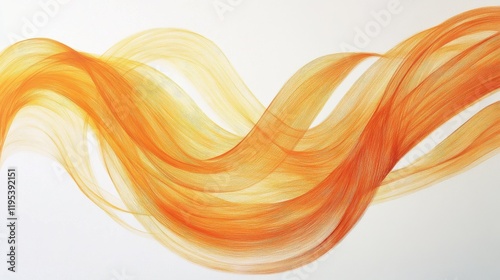 Captivating pencil strokes create elegant flowing lines in vibrant orange and yellow hues