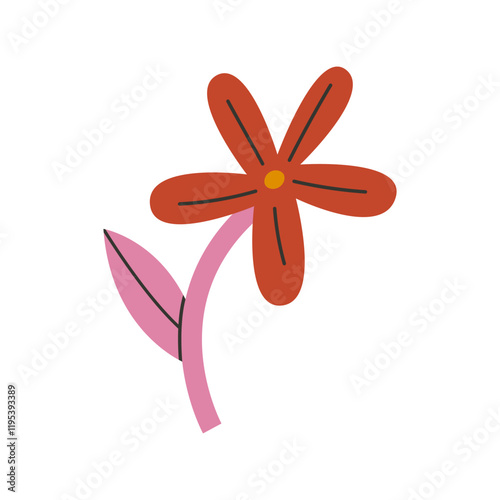 Flat trendy flower