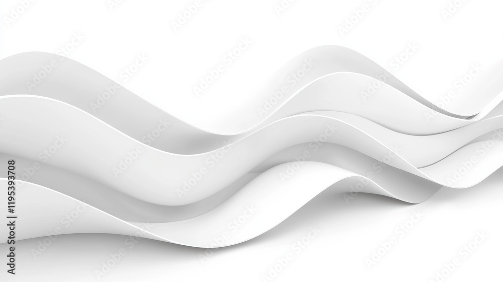 Fototapeta premium Sleek white waves create modern, minimalist design element. Ideal for backgrounds or abstract art