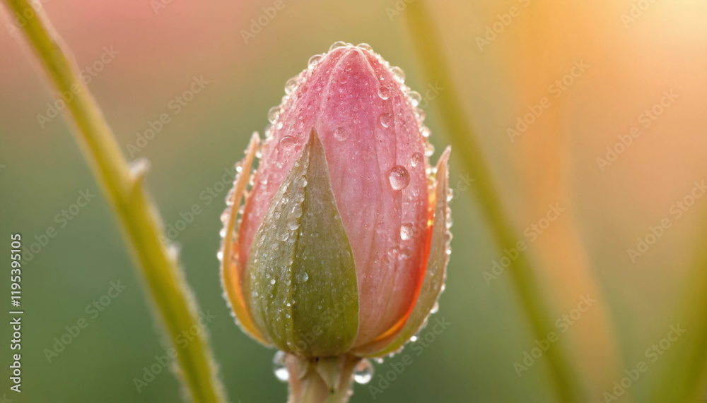 Rosebud with morning dew