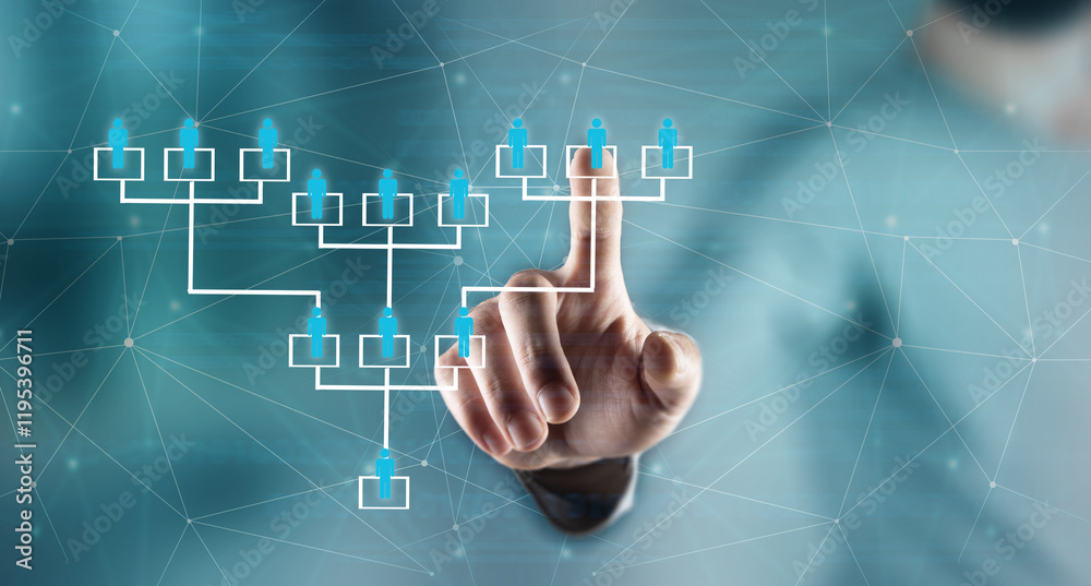 Organization chart on the virtual interface screen Organization chart on the virtual interface screen