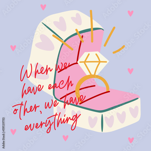 Happy Valentine's Day. A romantic confession of love. Lovely vector cards for romantic holidays, engagement, Valentines design, prints. 14 February holiday