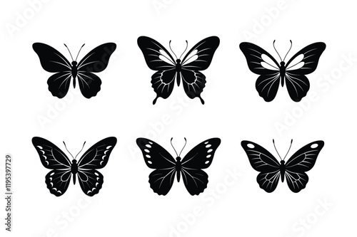 set of butterflies