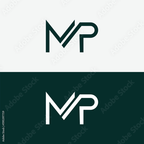 Minimal creative unique letter MP PM logo monogram icon design vector element.
