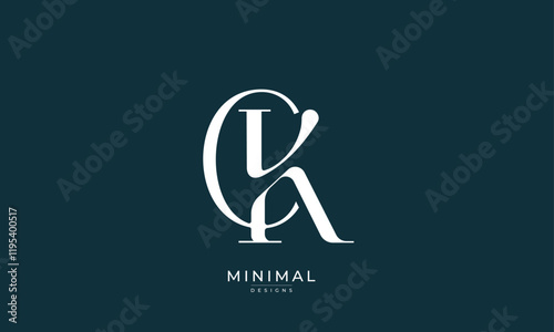 Alphabet letter icon logo CK or KC