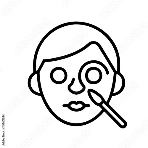 face painting icon, face painting line art - simple line art of face painting, perfect for face painting logos and icons and themed design 