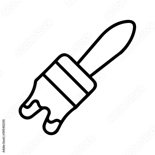 paintbrush dipped in paint icon, paintbrush dipped in paint line art - simple line art of paintbrush dipped in paint, perfect for paintbrush dipped in paint logos and icons and themed design 