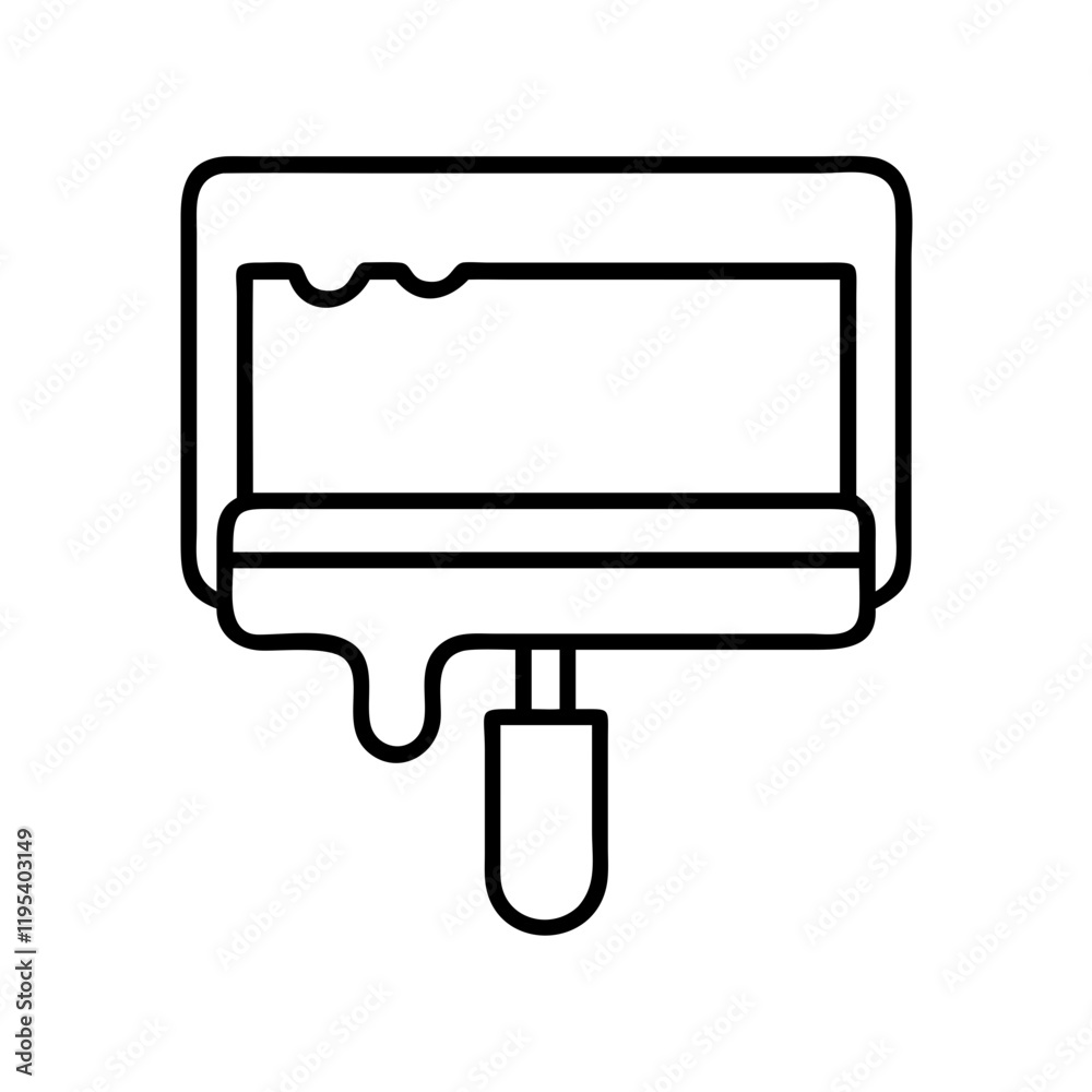 paint roller tray icon, paint roller tray line art - simple line art of paint roller tray, perfect for paint roller tray logos and icons and themed design paint roller tray icon, paint roller tray line art - simple line art of paint roller tray, perfect for paint roller tray logos and icons and themed design
