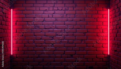 Neon Frame on Brick Wall