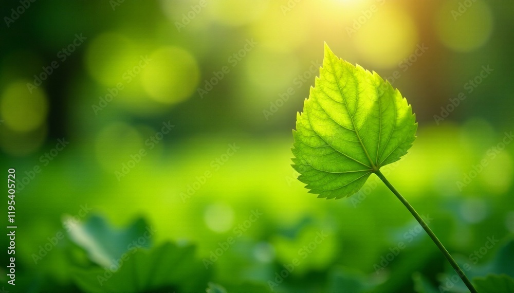 Close-up of a vibrant green leaf illuminated by soft sunlight in nature. Close-up of a vibrant green leaf illuminated by soft sunlight in nature.