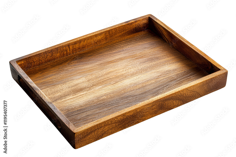 Wooden serving tray isolated on white background for kitchen decor and use Wooden serving tray isolated on white background for kitchen decor and use