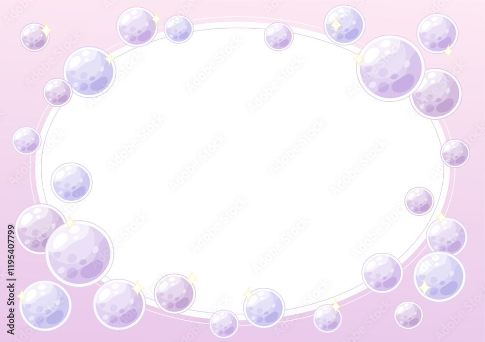 purple bubble party frame 2